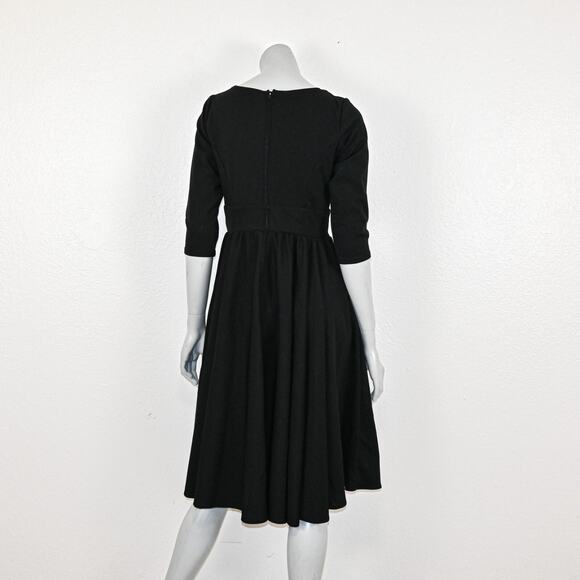 Laura Byrnes Women's Pinup Priscilla Swing Dress in Black Size Medium - Picture 4 of 14
